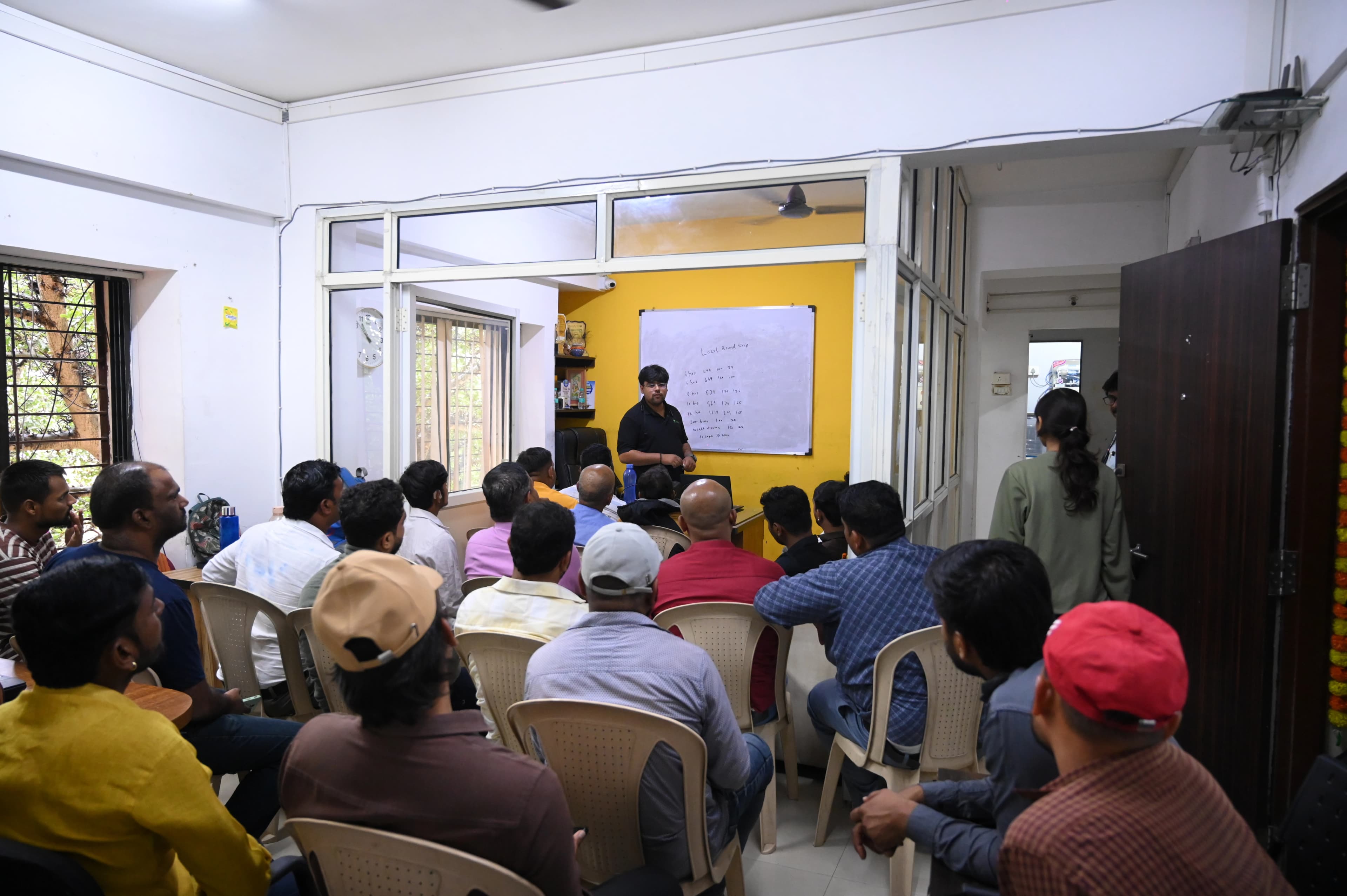 Driver training workshop with large group attendance