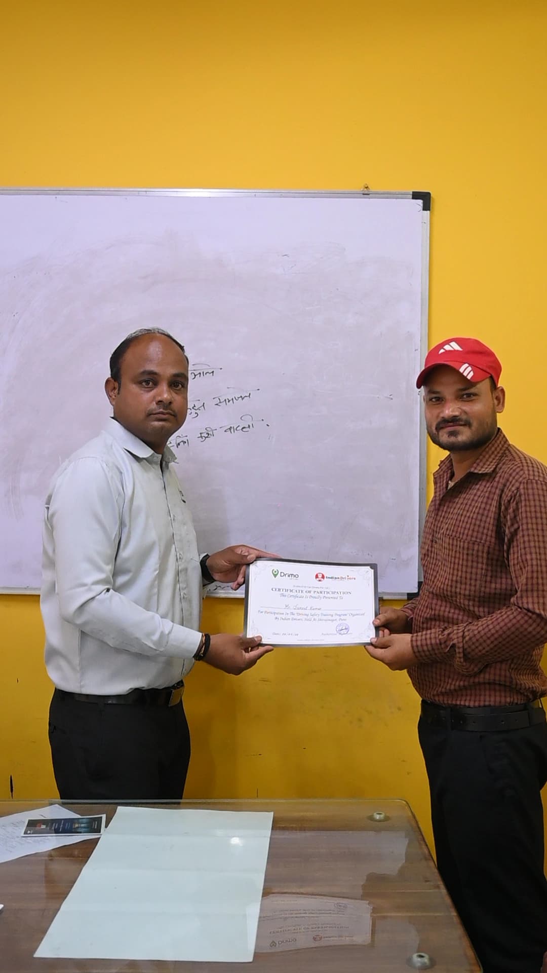 Certificate distribution to driver participant